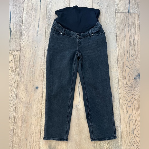 H&M Denim - H&M MAMA Straight Ankle Jeans Size Medium Maternity Pregnancy Black